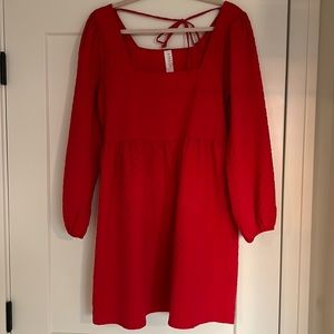 Anthropologie Red Baby Doll Dress